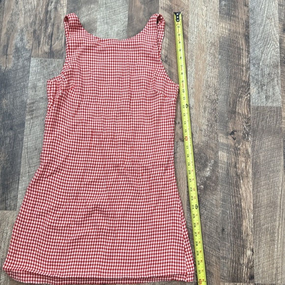 Reformation Red and White Gingham Mini Dress Size 2 NWOT - Picture 6 of 6